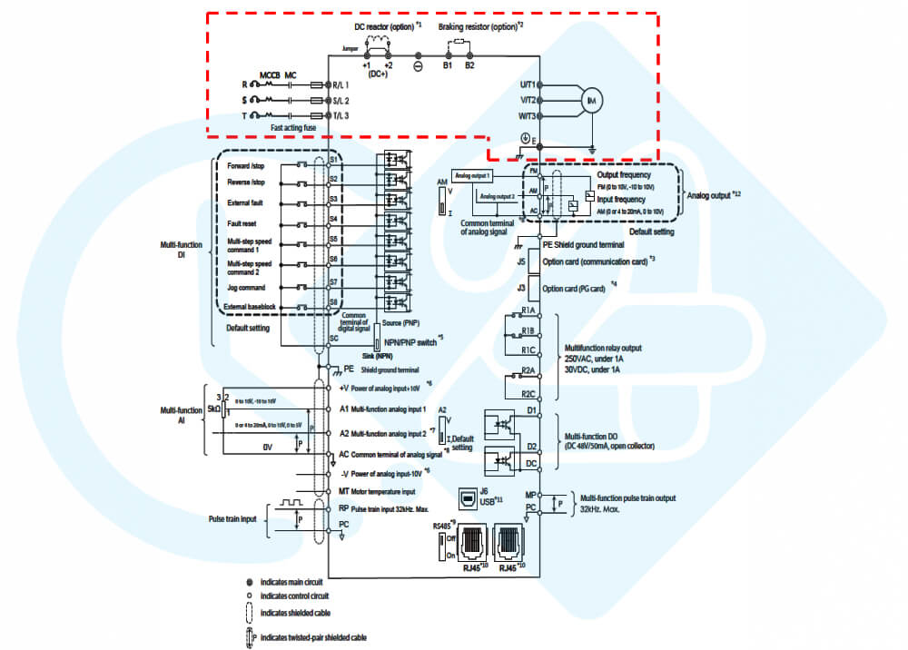 دیاگرام ورودی و خروجی اینورتر لایت آن مدل EVO800043S018