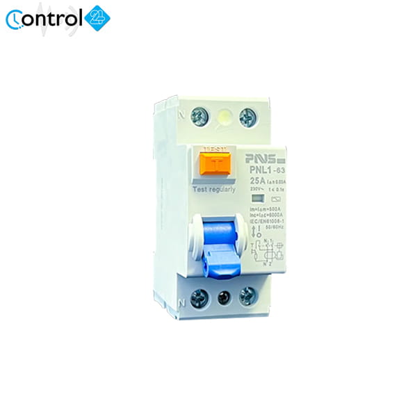 کلید محافظ جان 25 آمپر دو پل پی ان اس PNS PNL-63 2P 25A 30MA AC 6kA